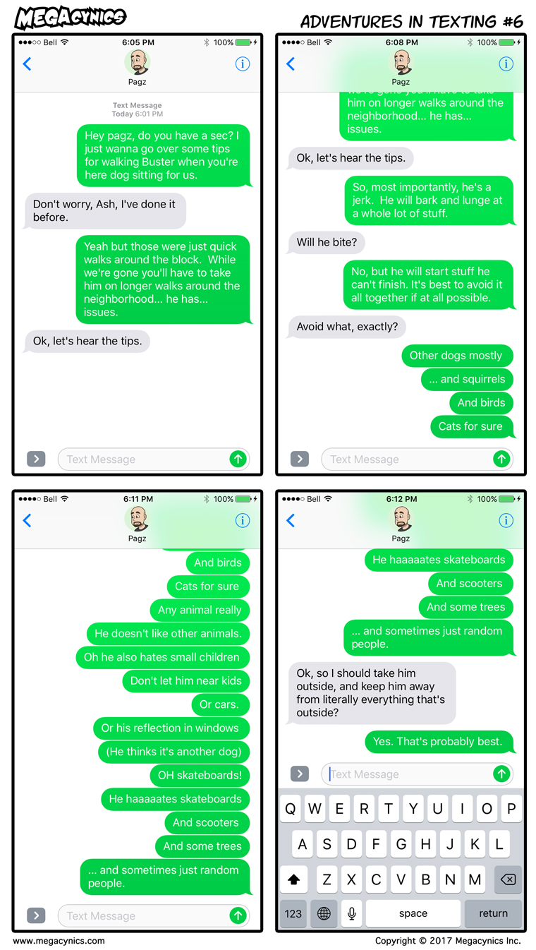 MegaCynics: Adventures in Texting #6 (Aug 11, 2017)