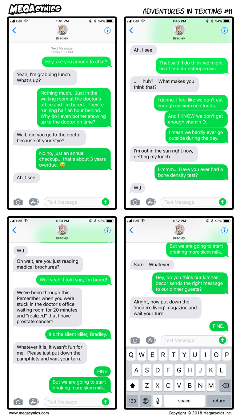 MegaCynics: Adventures in texting #11 (May 4, 2018)